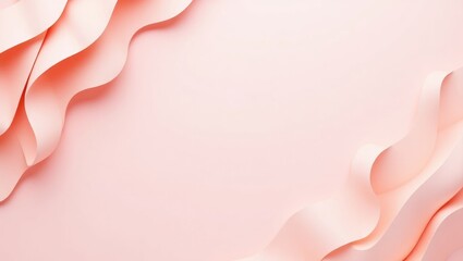 Poster - Pastel pink abstract background with curved paper. Creative frame, space for text.