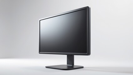 Poster - perspective view of black monitor, set against a white background.