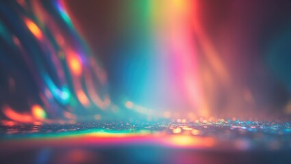 Poster - Vintage Color Holographic Abstract Multicolored Background Overlay Photo, Screen Mode for Retro Appearance, Rainbow Light Leaks Prism Tones, Trend Design Creative Blurred Effect, Glowing Blur