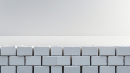 Poster - Panorama of seamless white cement block fence texture and background