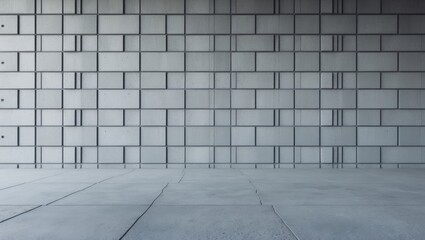 Poster - Panorama of cement block wall surface and backdrop.