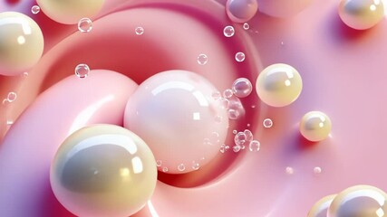 Poster - Exploring the vibrant world of bubbles and textures in a soft pastel landscape Generative AI