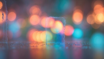 Aufkleber - Retro film photography effect. Grunge texture frame. Holographic abstract multicolored vintage background photo with rainbow light leaks and prism colors. Blurred bokeh lights effect.