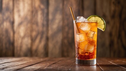 Poster - glass of iced tea with lemon slice