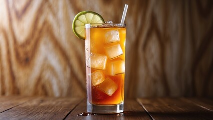 Poster - glass of iced tea with lemon slice