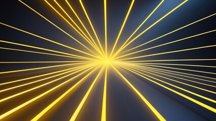 Poster - neon light yellow backdrop with glowing lines