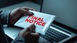 © Seyyar - Final notice bills displayed on a laptop background, Email concept.