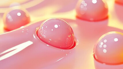 Poster - Discovering the enchanting world of vibrant pink bubbles glistening under soft light in a serene setting Generative AI