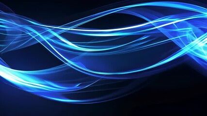 Poster - Captivating blue wave patterns dance in mesmerizing rhythm against a dark backdrop Generative AI