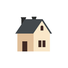 Poster - Simple house design in flat style with muted colors and minimal details vector art