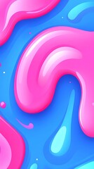 Aufkleber - Abstract liquid forms in bright pink and blue for modern backgrounds