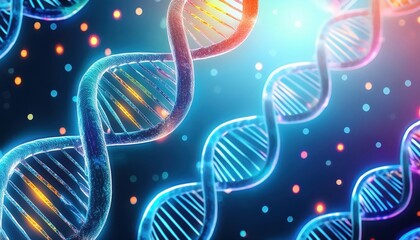 Poster - intricate dna strand illustration in a seamless pattern symbolizing innovation and genetic intellige