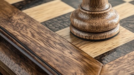 Poster - A close up photograph of a chess piece and board