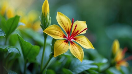 Poster - Mirabilis jalapa, known as the marvel of four o'clock flower, is the most cultivated ornamental species of the Mirabilis plant and comes in various colors.