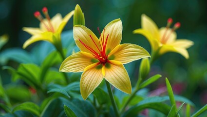 Poster - Mirabilis jalapa, known as the marvel of four o'clock flower, is the most widely cultivated ornamental species of the Mirabilis plant and comes in various colors.