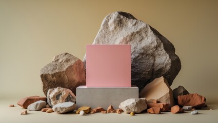 Aufkleber - Decorative stone pedestals set against a colored backdrop.