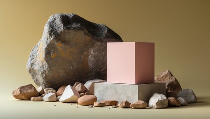 Aufkleber - Decorative stone pedestals on a colorful backdrop.