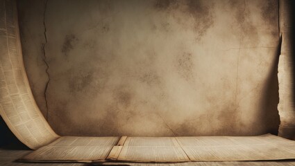 Poster - OLD NEWSPAPER BACKGROUND, ANTIQUE WALLPAPER PATTERN WITHOUT TEXT, VINTAGE SCRATCHED POSTER DESIGN WITH SPACE FOR COPY, BOOK COVER OVERLAY DESIGN, GRUNGY BOARD BACKDROP