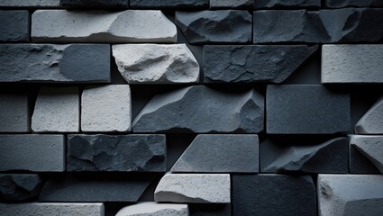 Aufkleber - Decorative close-up of black and grey stone veneer texture