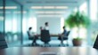 © pngking - Abstract blurred modern office space interior with business people working banner background
