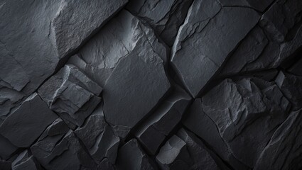 Aufkleber - Dark grey and black slate texture or background. Background of black granite slabs.