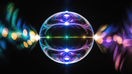 Aufkleber - Abstract lens flare on a dark background.