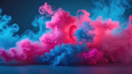 Aufkleber - Merge of red and blue smoke with the blend of colors.