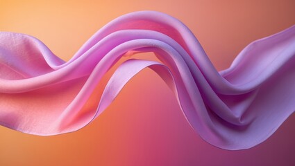Aufkleber - Moving fabric wave on vibrant color gradient background