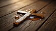© AIArtistry - Water droplet on a cross made of wood