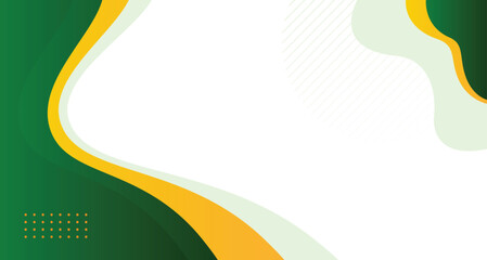 Poster - Abstract green yellow wave flowing gradient  background. Modern futuristic background. Can be use for landing page, presentation, brochures, flyers, magazines, any brandings, banners.