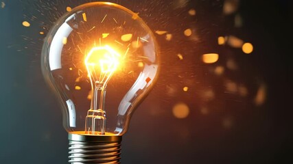 Poster - Captivating burst of creativity as a light bulb shatters in a dazzling explosion of sparks and colors Generative AI