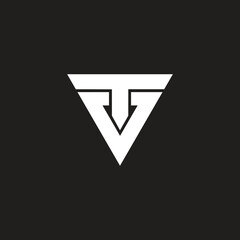 Fototapete - Letter VT vector initial logo design, triangle shape.