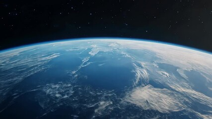 majestic blue earth sunrise from space with starry background for futuristic and cosmic design conce