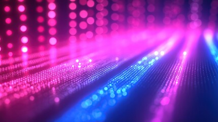 Poster - Abstract digital design with vibrant pink and blue light trails