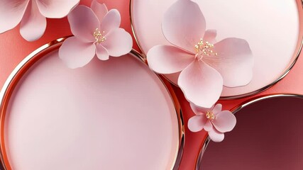Poster - Elegant pastel blooms complementing soft palettes for a serene spring atmosphere in a beautifully styled arrangement Generative AI