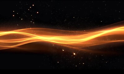 Aufkleber - Abstract energy waves, golden light streaks