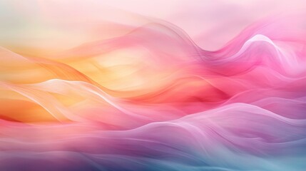 Fototapete - Colorful abstract illustration of flowing water with soft pink and blue hues evoking a sense of tranquility and harmony in a serene setting
