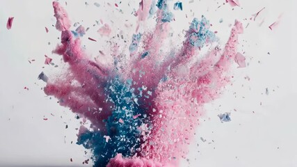 Poster - Colorful explosion showcases vibrant hues in a creative art display at a modern gallery Generative AI
