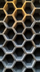 Poster - a repeating pattern of geometric honeycombs in a surface