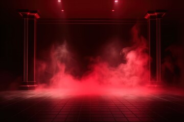 Wall Mural - Empty Bright Red Room created with Generative AI Technology, ai, generative
