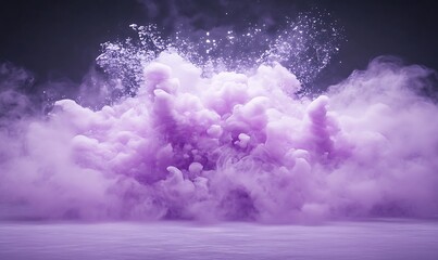Aufkleber - Vibrant purple smoke cloud erupting against a dark backdrop, creating a dynamic visual effect.
