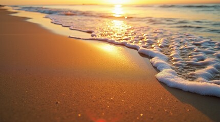 Aufkleber - The beach is a beautiful place with a calm ocean and a warm sun
