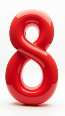 Aufkleber - A red and white number 8 is shown in a curved shape