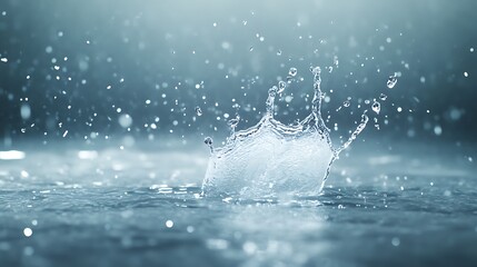 Aufkleber - Water splash creating ripples in a serene, blurred background.