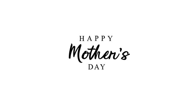 Happy Mothers day greeting card on white background. Hand drawn lettering as celebration Massage Heart Shape Mother's Day 
