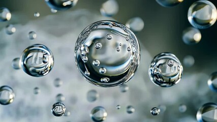Poster - Bubbles dance in liquid symphony amidst shimmering droplets at a vibrant spring celebration Generative AI