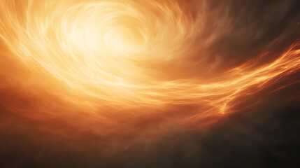 Fototapete - Vibrant swirl of golden light against a dark backdrop, evoking a cosmic or atmospheric phenomenon.