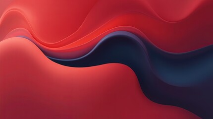 Poster - A red and blue wave with a black line in the middle