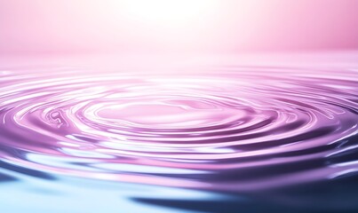 Aufkleber - Soft ripples on a serene water surface with a gradient of pink and blue hues.