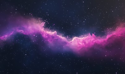 Poster - Vibrant cosmic nebula swirling with pink and purple hues against a starry backdrop.